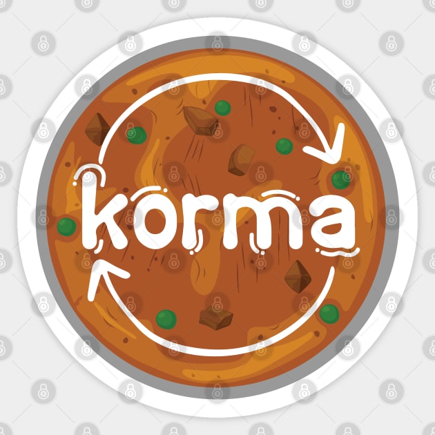 Instant Korma or Instant Karma Funny India Pakistan Food design Sticker by alltheprints